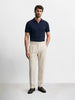 Men's White Slim Fit Solid Resort Wear Trousers