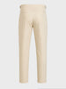Men's White Slim Fit Solid Resort Wear Trousers