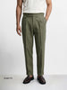 Men's Olive Slim Fit Solid Resort Wear Trousers