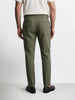 Men's Olive Slim Fit Solid Resort Wear Trousers