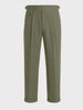 Men's Olive Slim Fit Solid Resort Wear Trousers