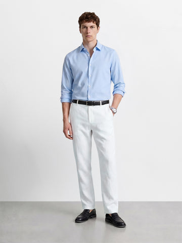 Men's White Regular Fit Solid Resort Wear Joggers