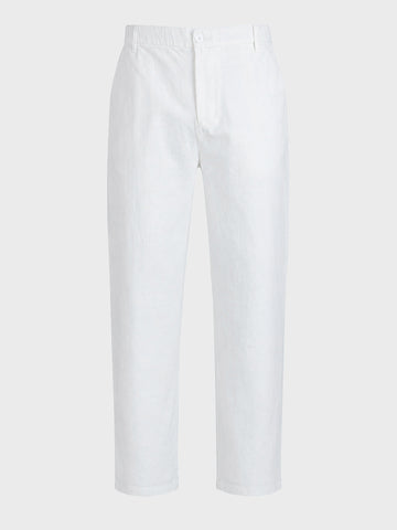 Men's White Regular Fit Solid Resort Wear Joggers
