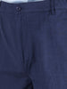 Men's Navy Regular Fit Solid Resort Wear Joggers