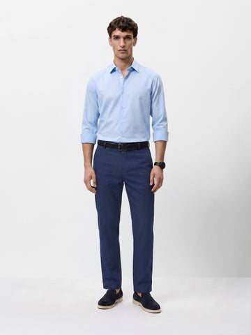 Men's Navy Regular Fit Solid Resort Wear Joggers