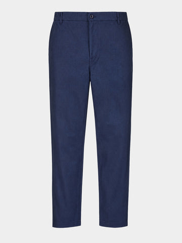 Men's Navy Regular Fit Solid Resort Wear Joggers