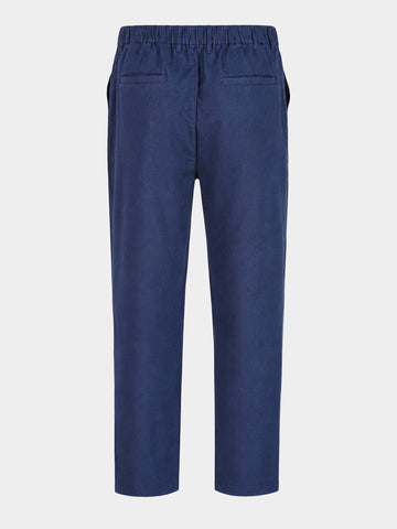 Men's Navy Regular Fit Solid Resort Wear Joggers