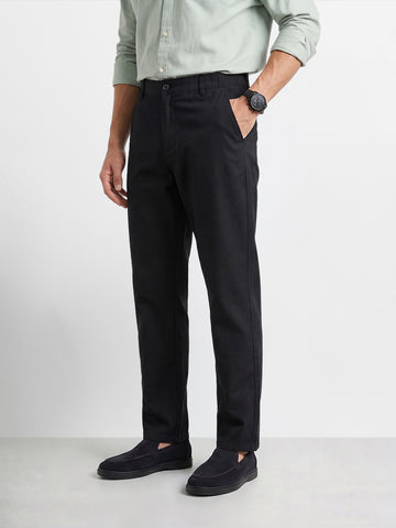 Men's Black Regular Fit Solid Resort Wear Joggers
