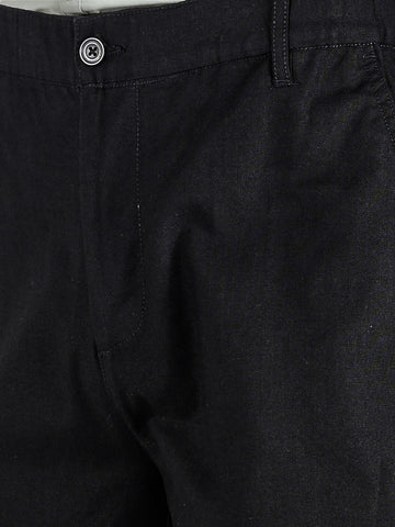 Men's Black Regular Fit Solid Resort Wear Joggers