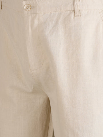 Men's White Regular Fit Solid Resort Wear Joggers