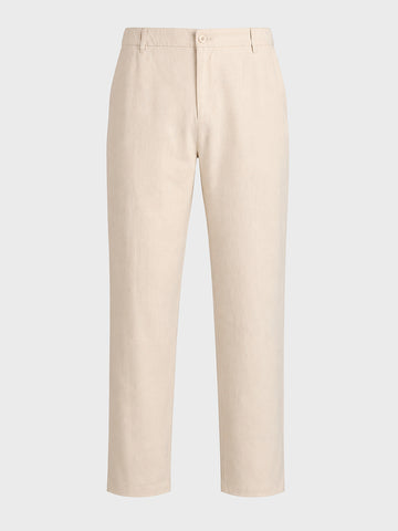 Men's White Regular Fit Solid Resort Wear Joggers