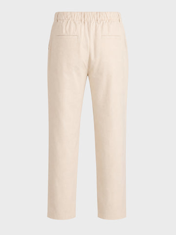Men's White Regular Fit Solid Resort Wear Joggers