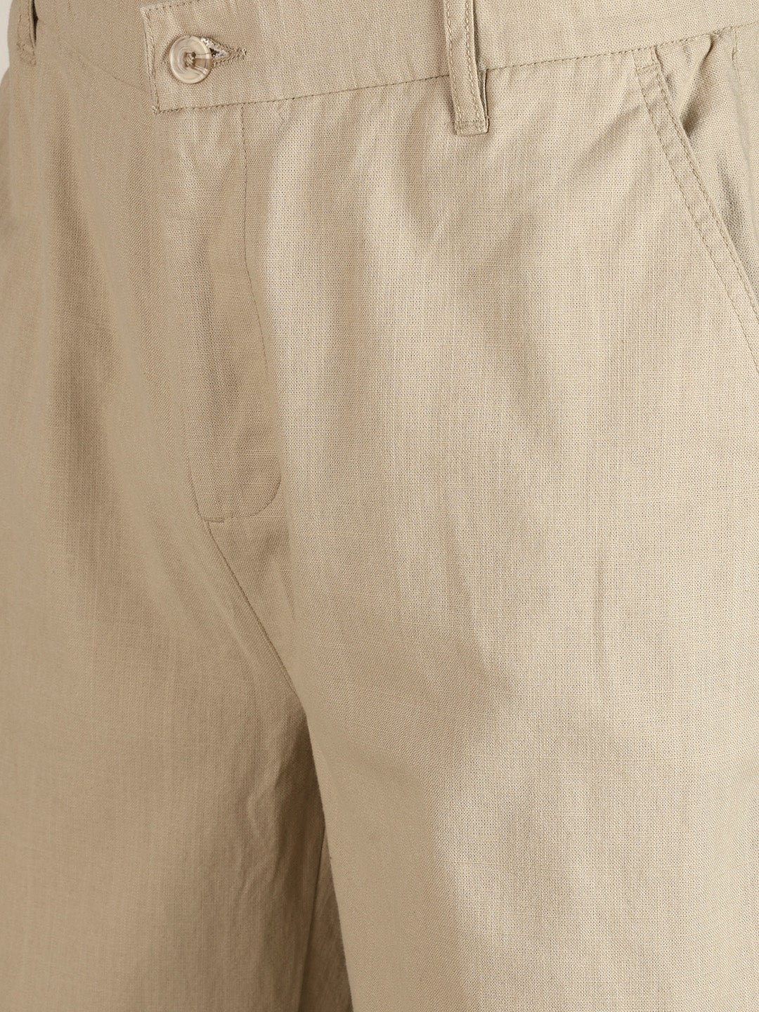 Men's Beige Regular Fit Solid Resort Wear Joggers