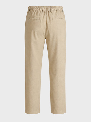 Men's Beige Regular Fit Solid Resort Wear Joggers