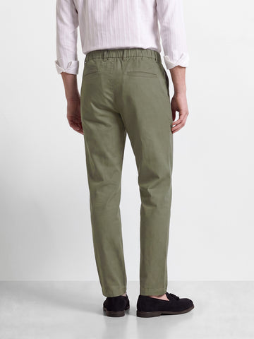 Men's Olive Regular Fit Solid Resort Wear Joggers