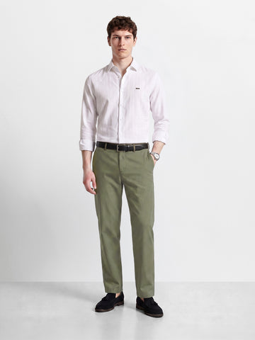 Men's Olive Regular Fit Solid Resort Wear Joggers