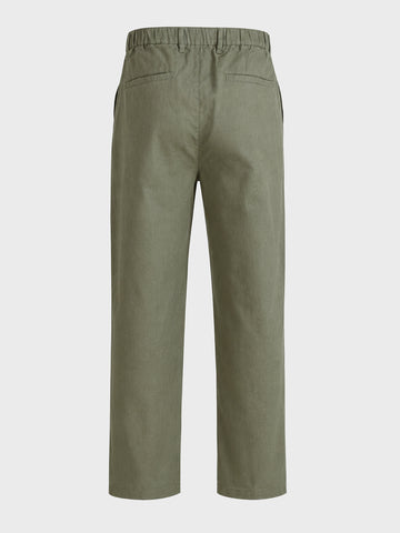 Men's Olive Regular Fit Solid Resort Wear Joggers
