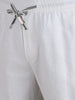 Men's White Regular Fit Solid Resort Wear Joggers