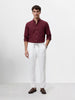 Men's White Regular Fit Solid Resort Wear Joggers