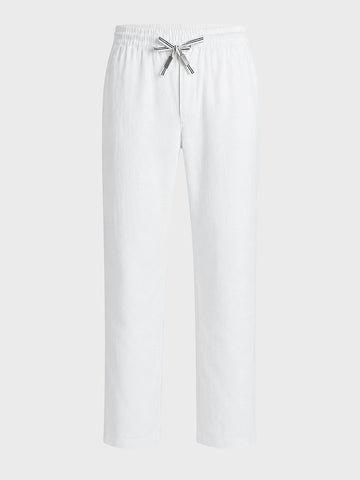 Men's White Regular Fit Solid Resort Wear Joggers
