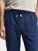 Men's Navy Regular Fit Solid Resort Wear Joggers
