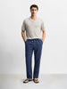 Men's Navy Regular Fit Solid Resort Wear Joggers