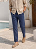 Men's Navy Regular Fit Solid Resort Wear Joggers
