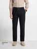 Men's Black Regular Fit Solid Resort Wear Joggers
