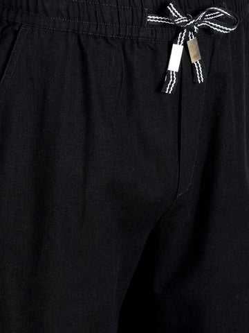 Men's Black Regular Fit Solid Resort Wear Joggers