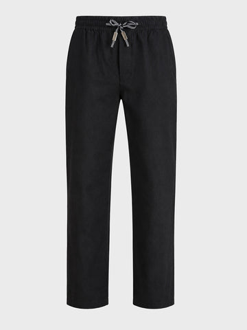 Men's Black Regular Fit Solid Resort Wear Joggers