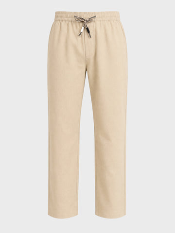Men's Beige Regular Fit Solid Resort Wear Joggers