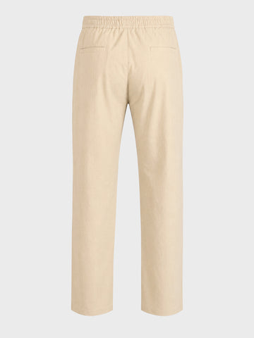 Men's Beige Regular Fit Solid Resort Wear Joggers