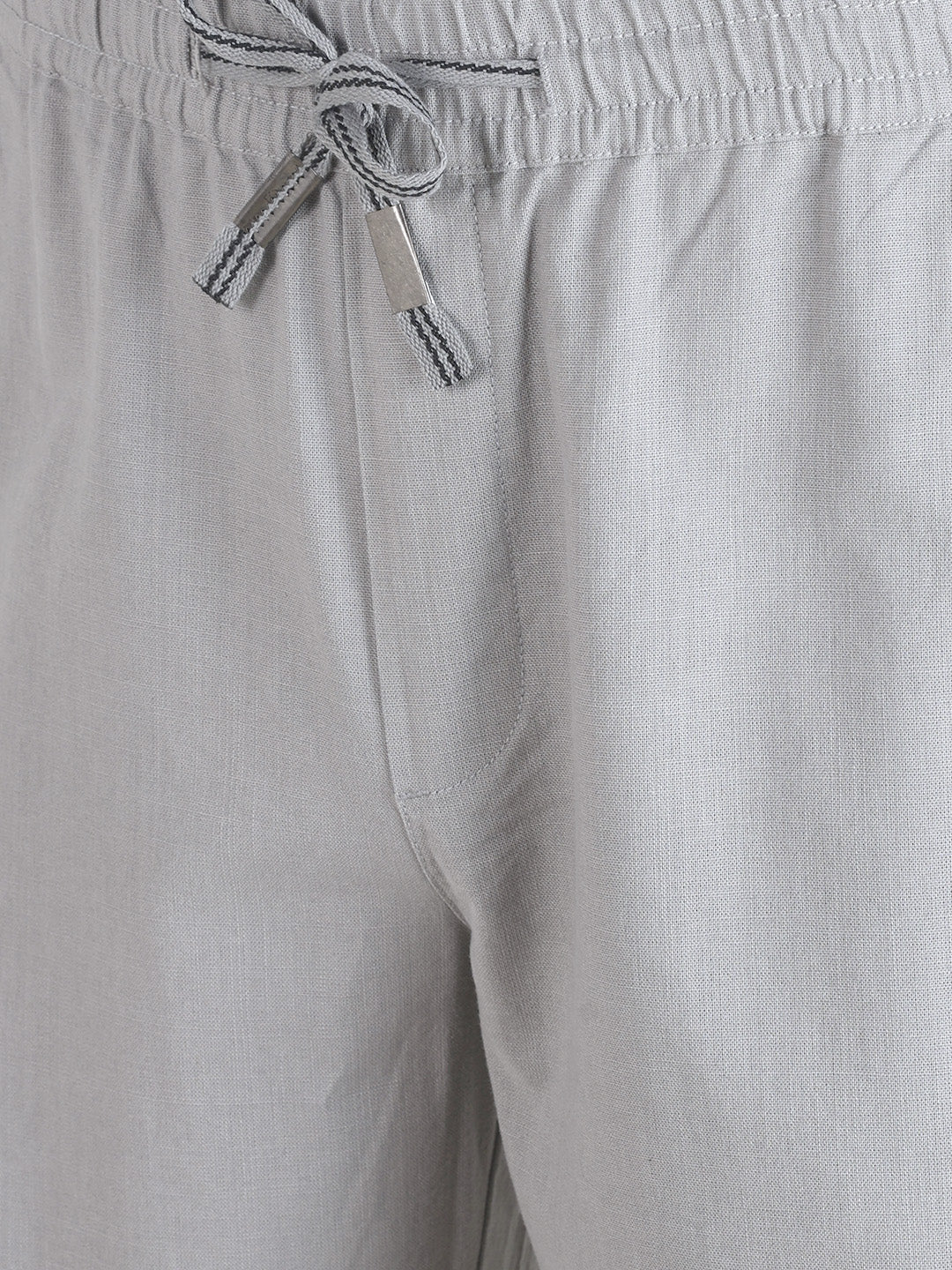 Men's Grey Regular Fit Solid Resort Wear Joggers