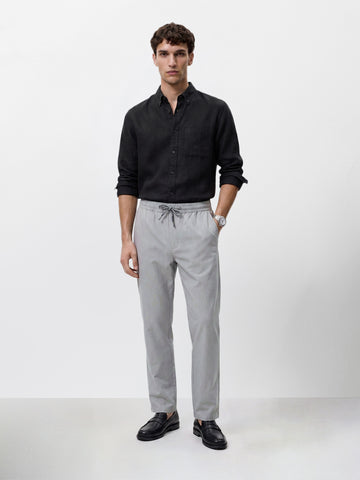 Men's Grey Regular Fit Solid Resort Wear Joggers