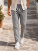 Men's Grey Regular Fit Solid Resort Wear Joggers