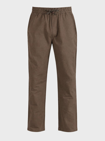 Men's Khaki Regular Fit Solid Resort Wear Joggers