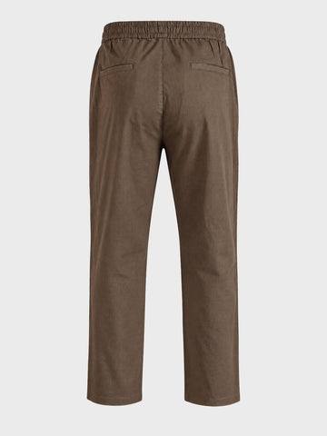 Men's Khaki Regular Fit Solid Resort Wear Joggers