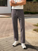 Men's Grey Relaxed Fit Solid Resort Wear Trousers