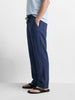 Men's Navy Relaxed Fit Solid Resort Wear Trousers