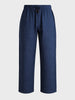 Men's Navy Relaxed Fit Solid Resort Wear Trousers