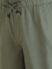 Men's Olive Relaxed Fit Solid Resort Wear Trousers