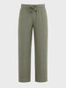 Men's Olive Relaxed Fit Solid Resort Wear Trousers