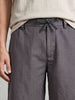Men's Grey Relaxed Fit Solid Resort Wear Shorts