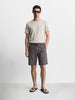 Men's Grey Relaxed Fit Solid Resort Wear Shorts