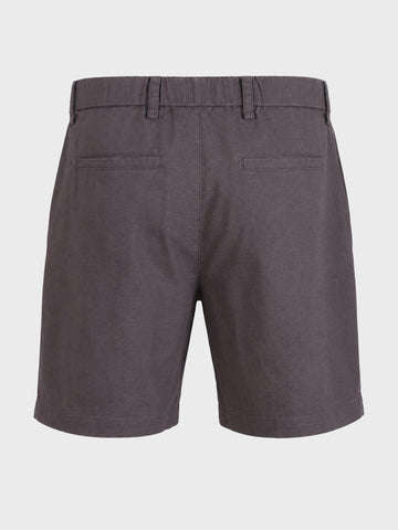Men's Grey Relaxed Fit Solid Resort Wear Shorts
