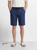 Men's Navy Relaxed Fit Solid Resort Wear Shorts