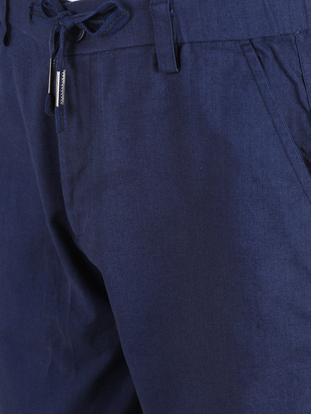 Men's Navy Relaxed Fit Solid Resort Wear Shorts