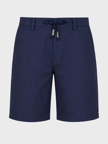 Men's Navy Relaxed Fit Solid Resort Wear Shorts
