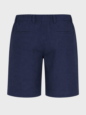 Men's Navy Relaxed Fit Solid Resort Wear Shorts