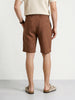Men's Brown Relaxed Fit Solid Resort Wear Shorts